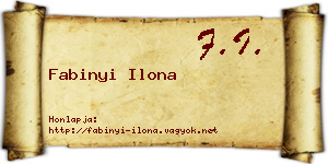 Fabinyi Ilona névjegykártya
